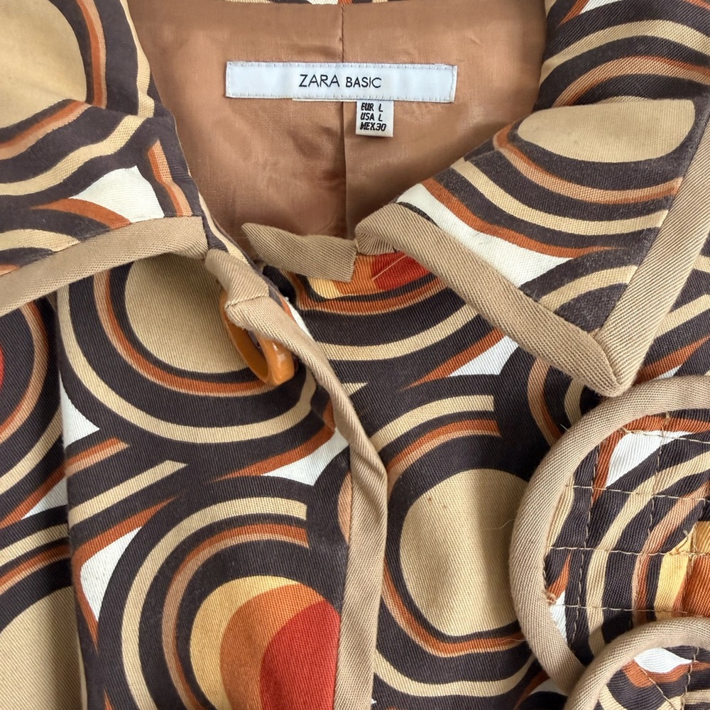 Zara Multicolor Circular Pattern Coat - image 4